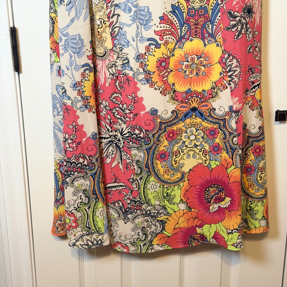 NEW Chicos Patchwork Floral Maxi Skirt Multicolor Pink Paisley Skirt Chicos 3 XL - Picture 7 of 13